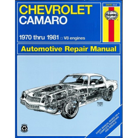 Chevrolet Camaro Haynes Repair Manual for 1970 thru 1981