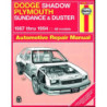 Dodge Shadow Plymouth Sundance & Duster Haynes Repair Manual for 1987 thru 1994