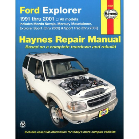 Ford Explorer and Mazda Navajo Haynes Repair Manual covering Ford Explorer and Mazda Navajo (1991 thru 2001) Mercur