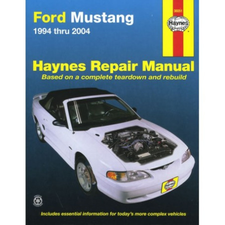 Ford Mustang Haynes Repair Manual for 1994 thru 2004 covering all models (except rear suspension/driveaxles on 1999