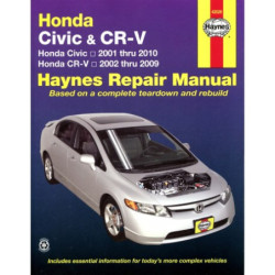 Honda Civic and CR-V Repair Manual covering the Civic (2001 thru 2010) and CR-V (2002 thru 2009) (excludes informat