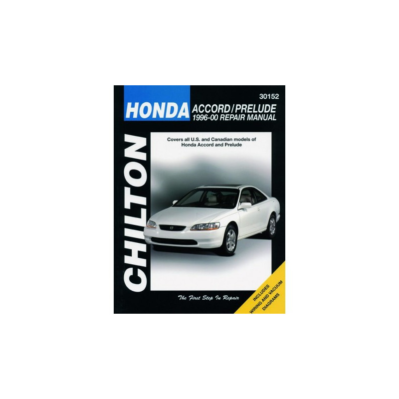 Honda Chilton Repair Manual from 1996-00 covering all models of Honda Accord and Prelude