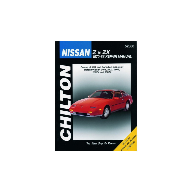 Nissan 240Z 260Z 280Z 280ZX & 300ZX Chilton Repair Manual covering all models for 1970-88